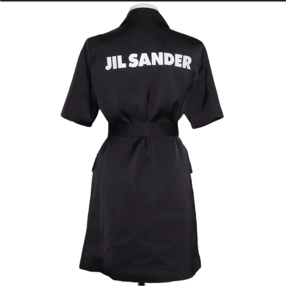 Jil Sander logo tuxedo wrap dress
